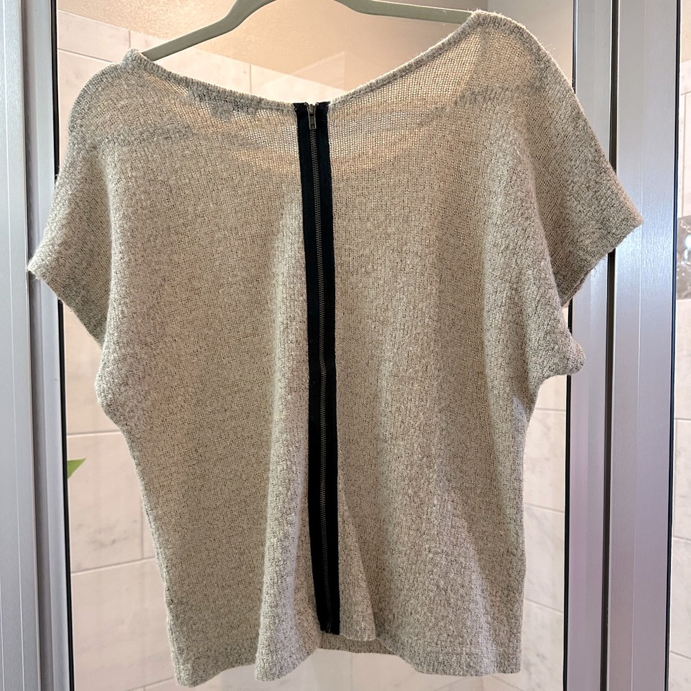 Zipper back sweater top